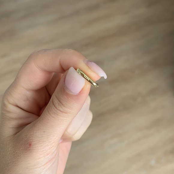 white and gold oval hoops enamel petite dainty hoop earrings - Picture 3 of 9